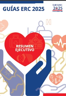 Portada de las guías actualizadas a 2025 del Consejo Europeo de resucitación cardiopulmonar
